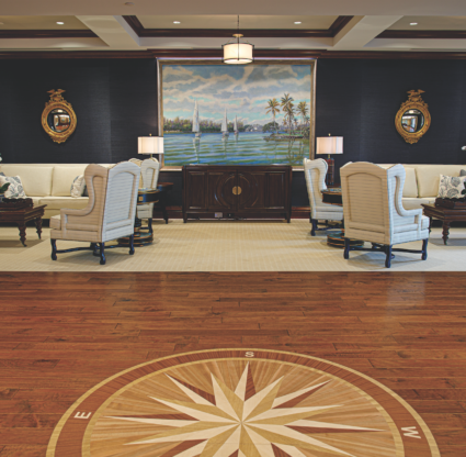 Naples Yacht Club wood compass inlay Photo by Brian Tietz