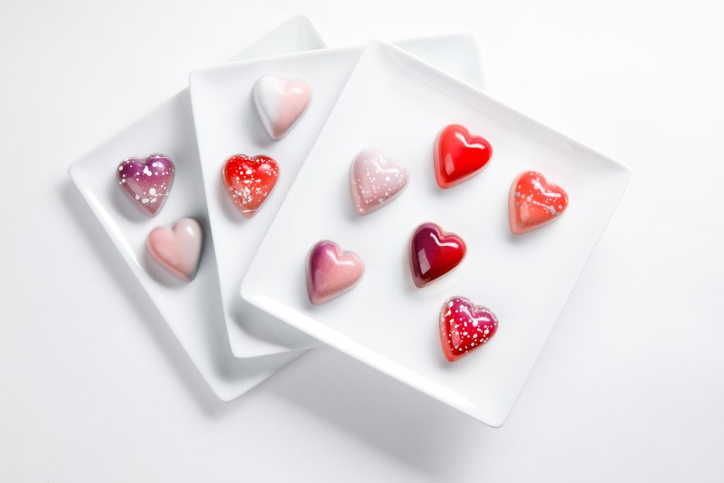Plated heart chocolates norman love