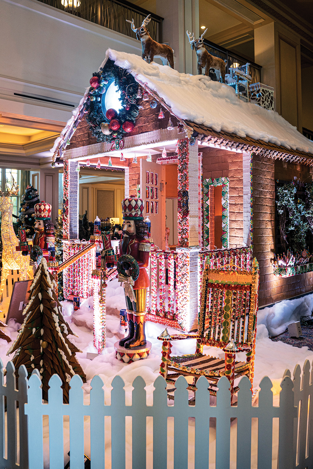 Gingerbread house setup in the main lobby of The Ritz Carlton, Naples