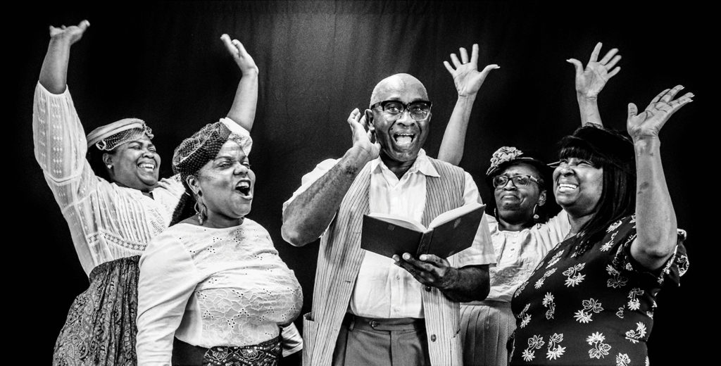 All black cast in a musical rendition of “The Color Purple”