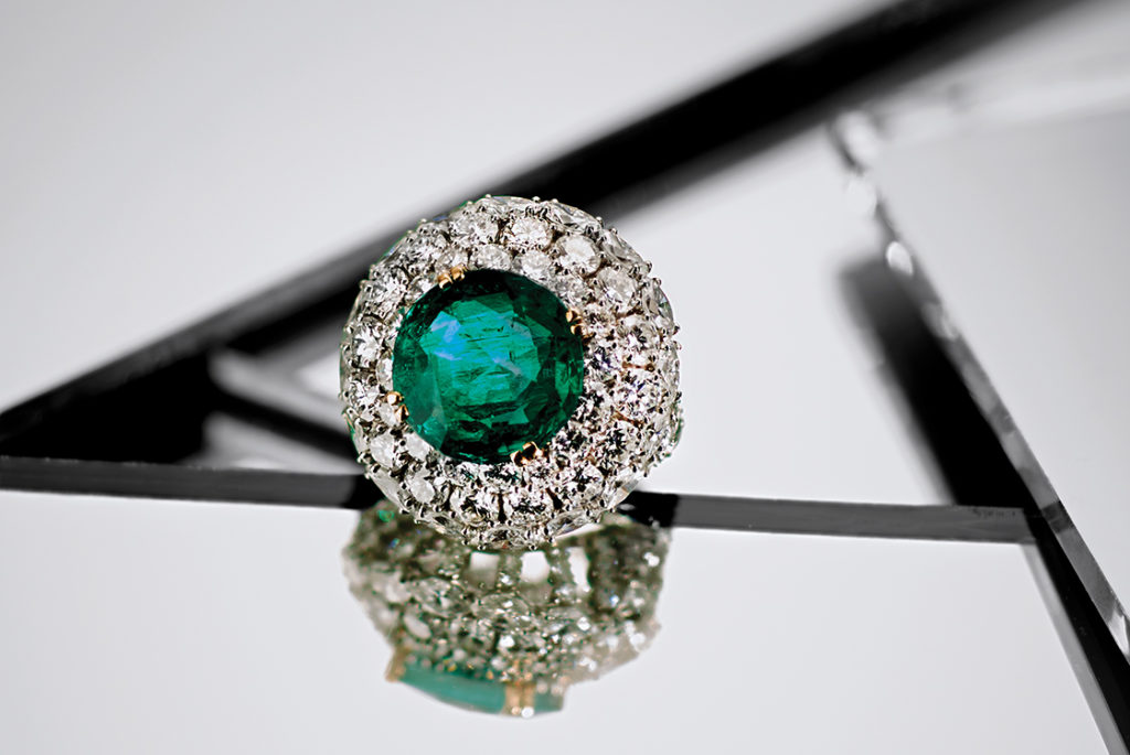 Harry Winston Colombian Emerald and Diamond Ring