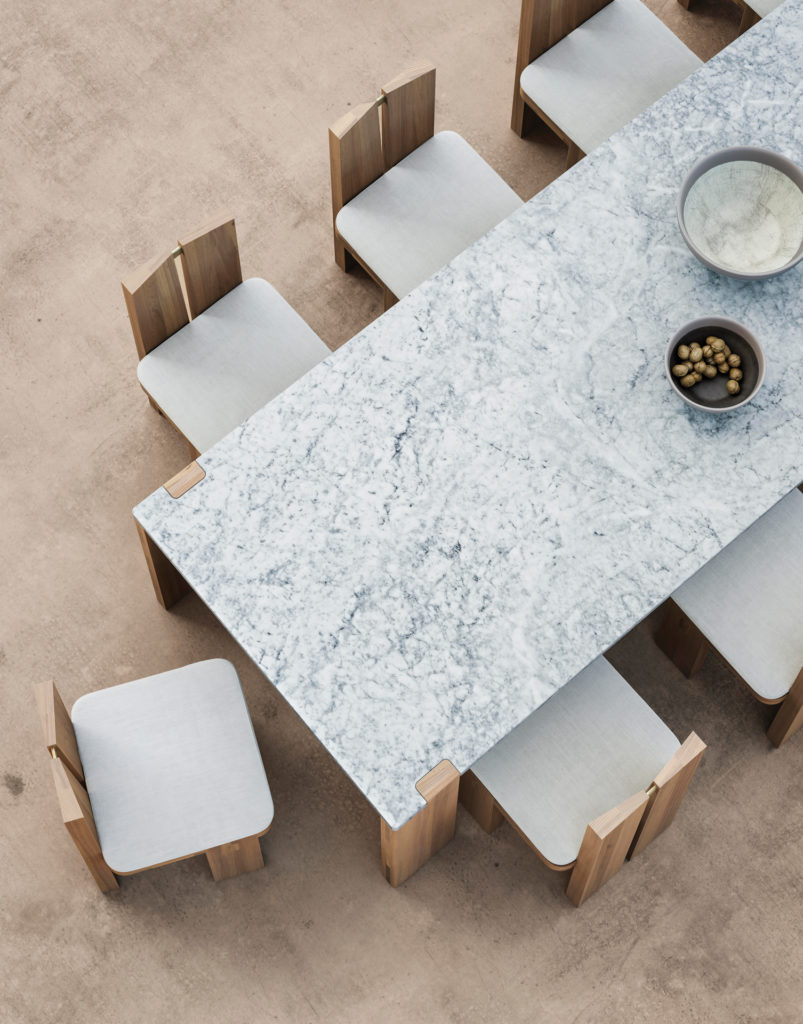 Marble-accented table