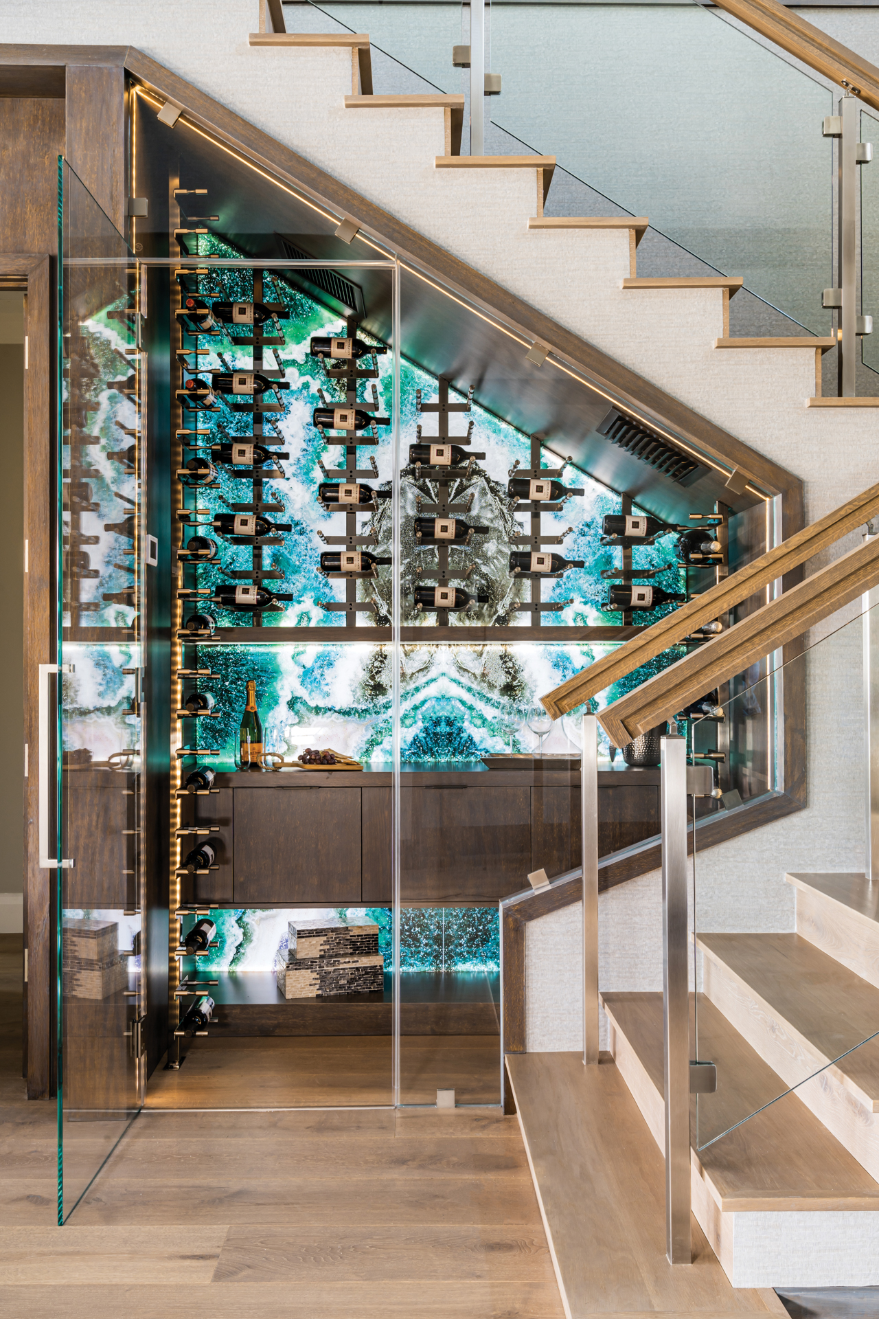 Under staircase wine room