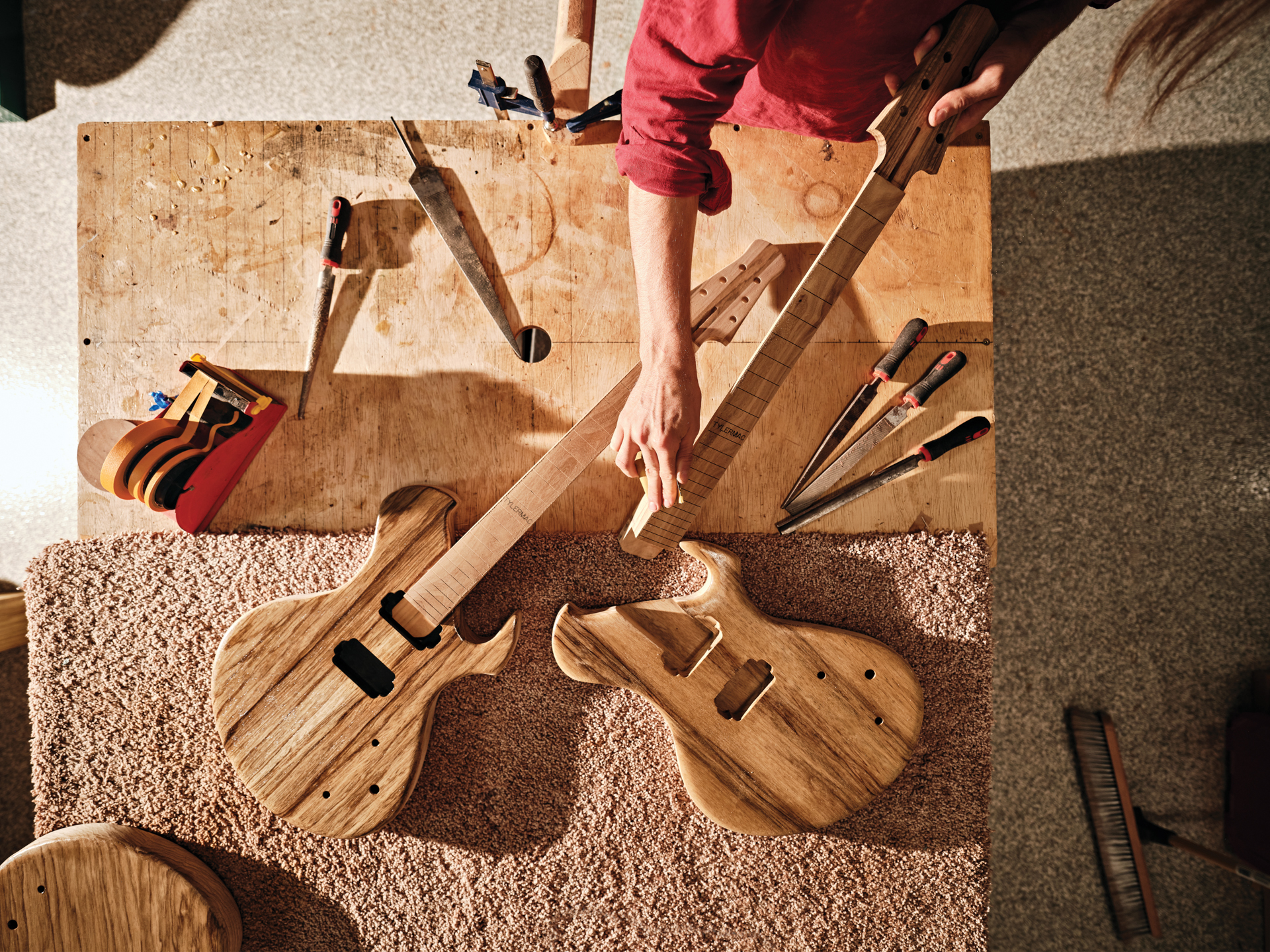 Local musician handcrafts wooden guitars in his Naples studio