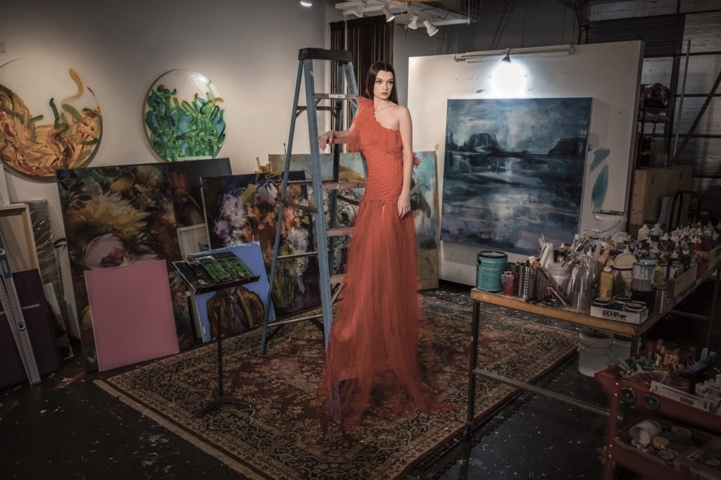 Vincent Licari Couture gown fashion feature shot at the studio of Carmelo Blandino