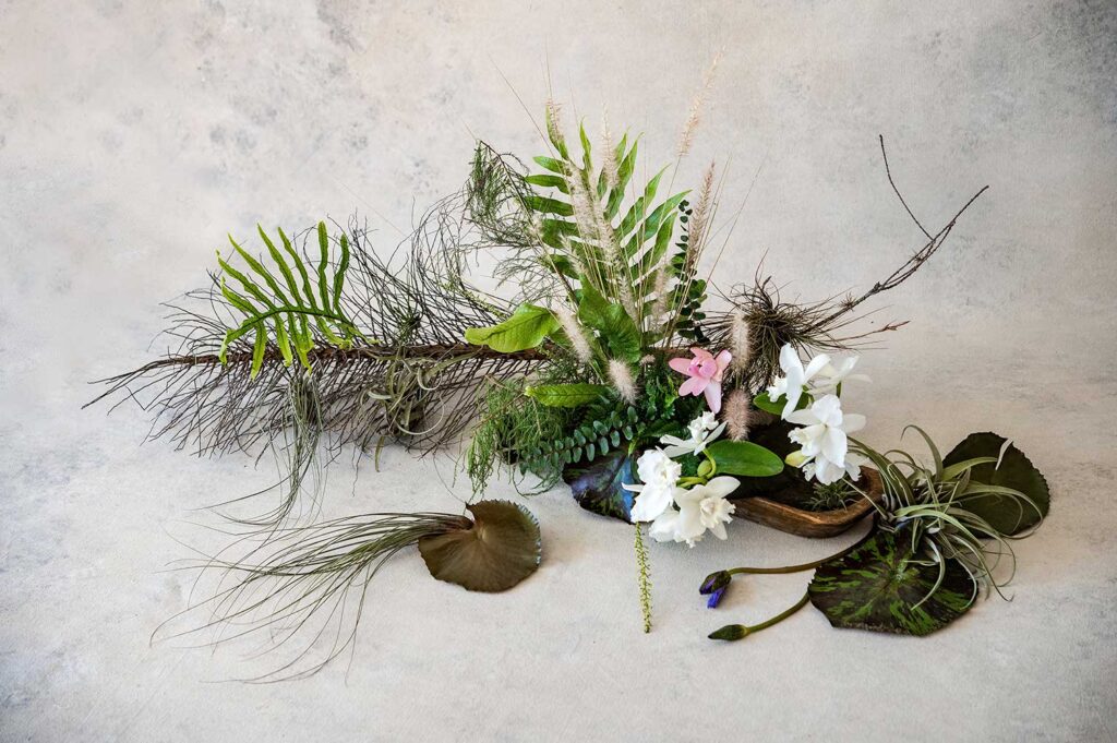 Everglades inspired arrangement by Kaleidoscope Floral