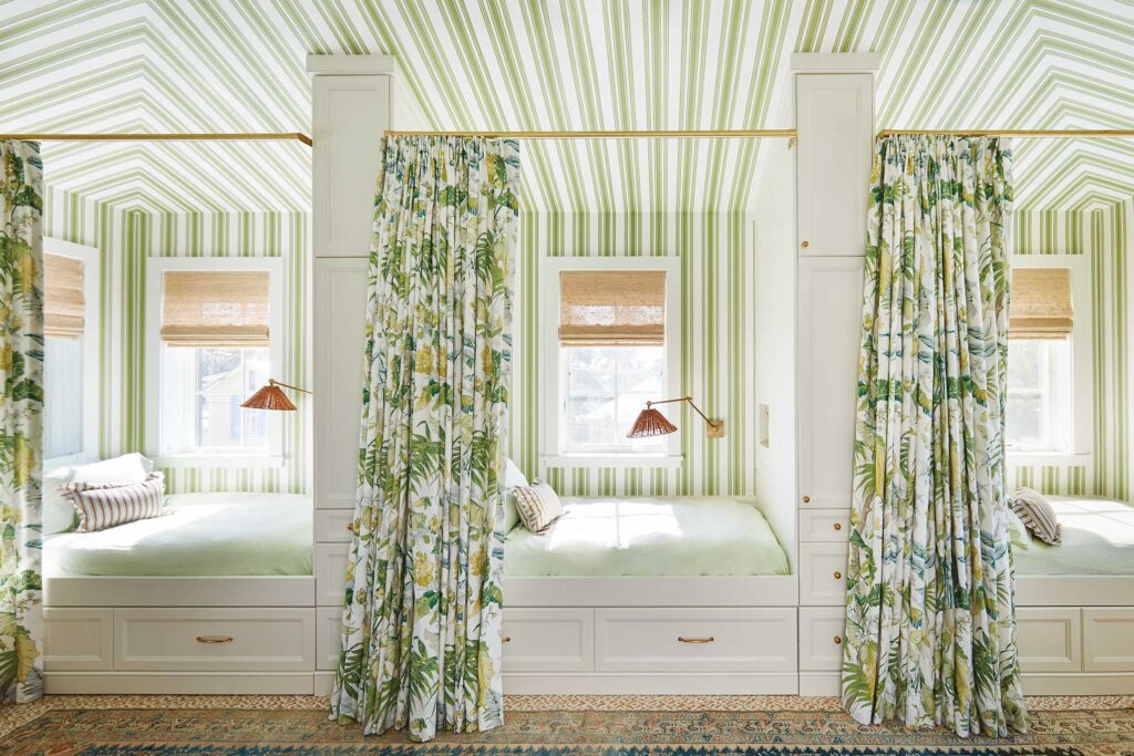 Interior design details by Summer Thornton create visual interest in this cabana located in Old Naples, FL.
