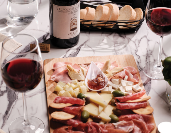 Charcuterie and wine