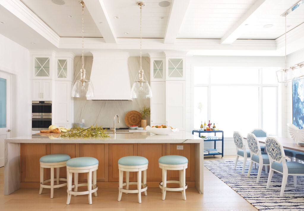 White wall kitchen with warm coastal accents