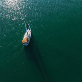 First mates, the colgates sailboat from an aerial view