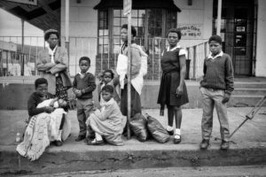 Family Waiting at Bus Stop, Natal, South Africa (1988)